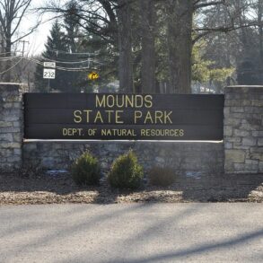 Enjoy walking trails and nature only minutes away at Mounds State Park